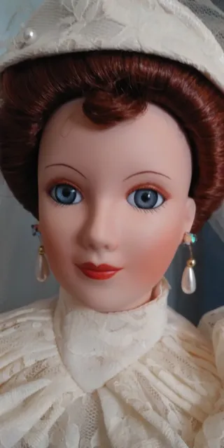 Ashton Drake Galleries Porcelain Bride Doll “Betty” 1930's Wedding Dress in Box