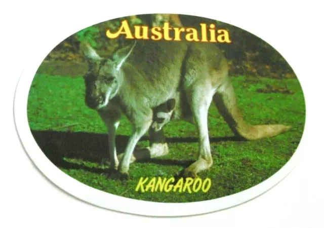 Souvenir-Aufkleber Australien Känguru mit Baby Australia Kangaroo 80er