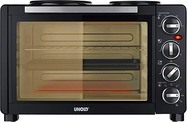 UNOLD Backofen 1.500 W, 30 L Volumen, Back-Grill-und Drehspießofen Kochplatten