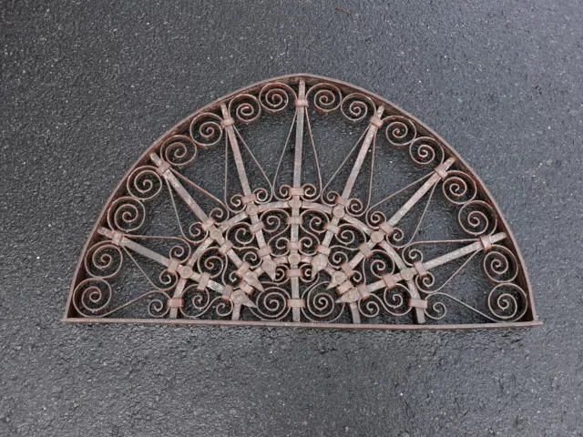 Antique Victorian Wrought Iron Window Grate Arch Exceptional Architectural