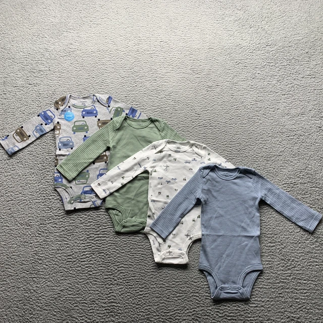 Carters Bodysuit Baby Boys 12 Months 4 Piece Printed Long Sleeve Winter Outdoors