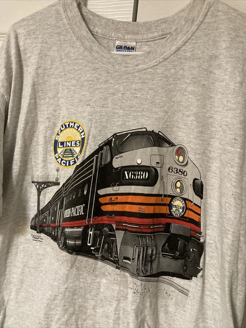 Vintage Southern Pacific Train Lines X 6380 Men's T-Shirt Large Gildan Railroad