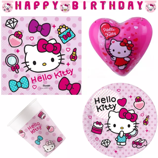 Hello Kitty Kallo Kätzchen Party Set Kindergeburtstag Geburtstag Geschirr Deko
