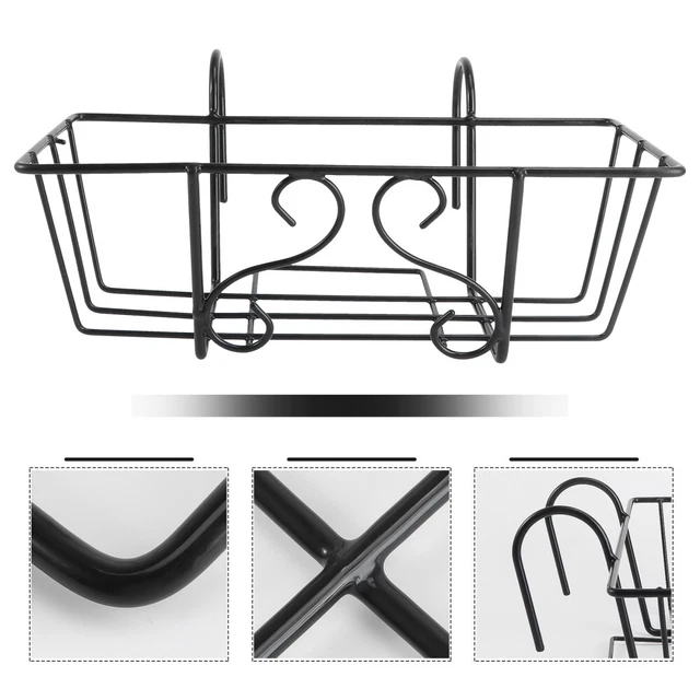Crochet Mural Pour Pots De Fleurs KADAX - Support Suspendu Noir En Acier Pour Balcon Et Jardin