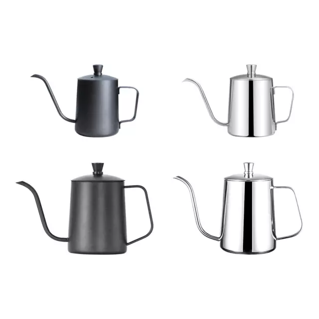 Pour over coffee kettle, camping coffee pot, narrow drip kettle with lid,