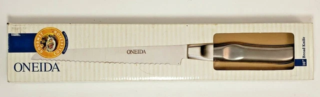 Oneida Gourmet Collection Acero Inoxidable Cromo Carbono 10" Cuchillo de Pan NUEVO