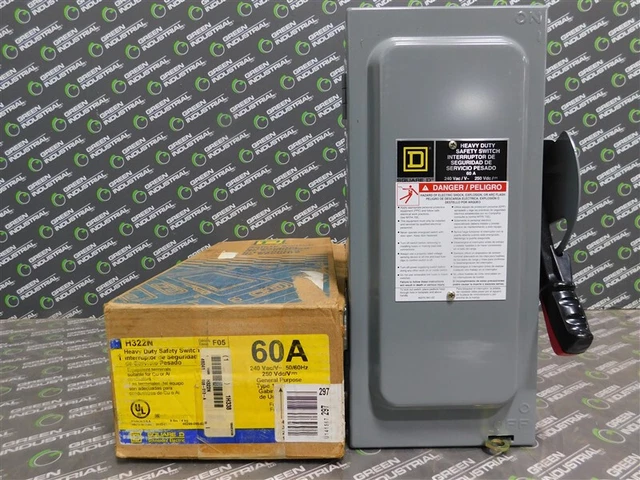 NEW Square D H322N Fusible Disconnect Switch Ser. F05 60A 50/60Hz 1/3 Ph. 240VAC