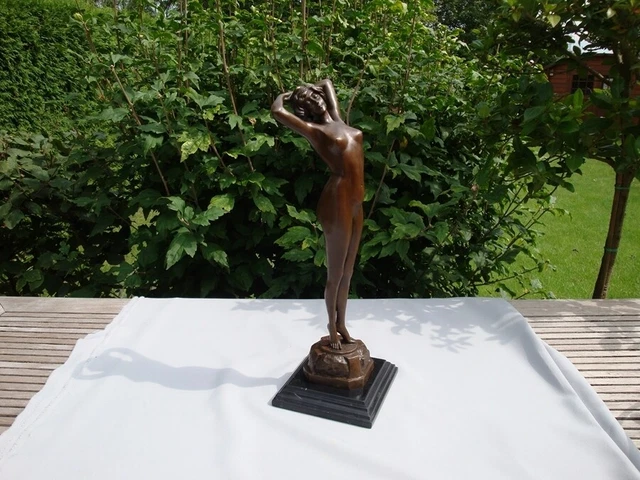 Estatua El Despertar Sexy Desnudo Art Deco Estilo Art Nouveau Estilo Bronce sóli 3