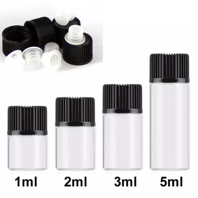 1ml-5ml Multi-color Tiny Glass Bottles for Essential Oil Stopper without Hole B