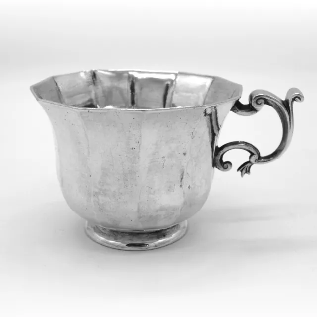 Spanish Colonial Silver Mug Scroll Handle 1820s