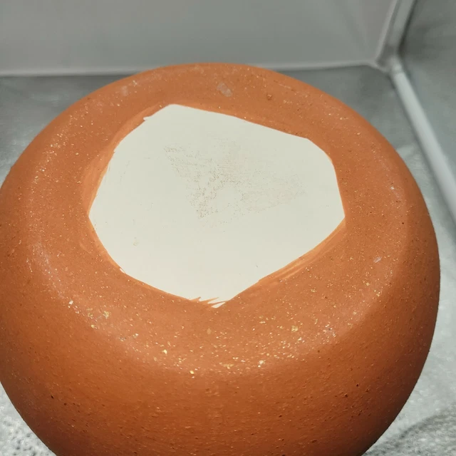 11 Zoll Porzellan Terra Cotta orange strukturiert handbemalt Urne Gin Glas mit goldenen Blumen 10