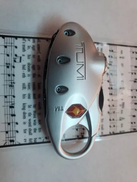 TUMI Silver TSA Secure Luggage Combination Lock In Oval Modern Sleek Look