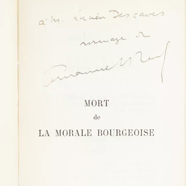 Emmanuel BERL Mort de la morale bourgeoise EO ENVOI à Lucien Descaves 1/30 hc