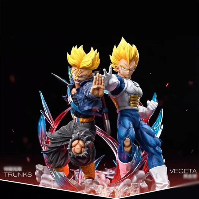 STATUE COLLECTION DRAGON Ball Figurine TRUNKS + VEGETA socle rocailleux