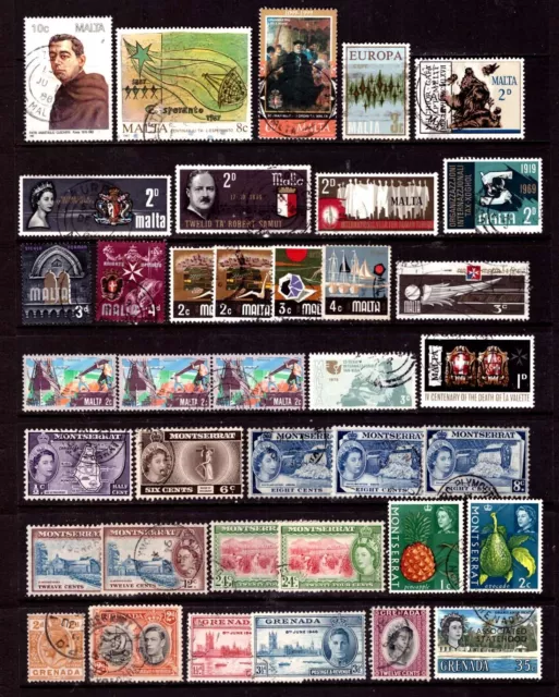 Commonwealth - used selection - Malta, Montserrat, & Grenada.