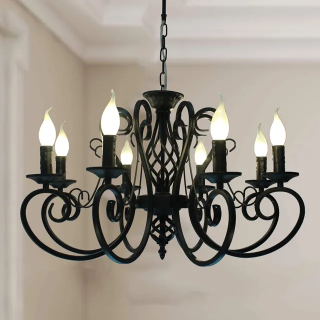 Iron Chandelier Industrial Vintage Pendant Light Fixture for Dining Room Bedroom