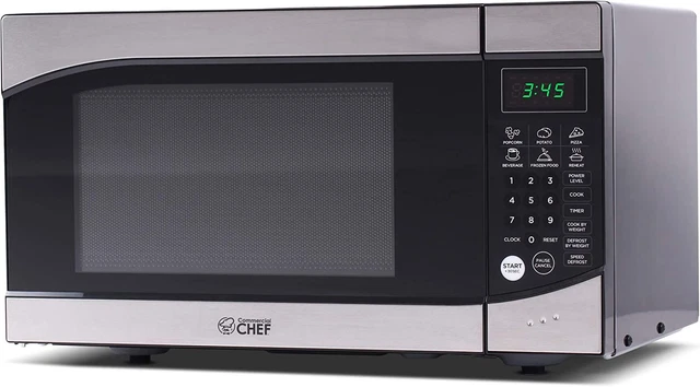 Countertop 0.9 Cubic Feet Microwave Oven, 900 Feet, Stainless Steel