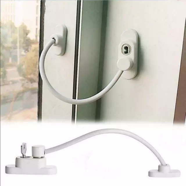 1*Security Window and Door UPVC lock Restrictor for Baby and Child Safety Cable