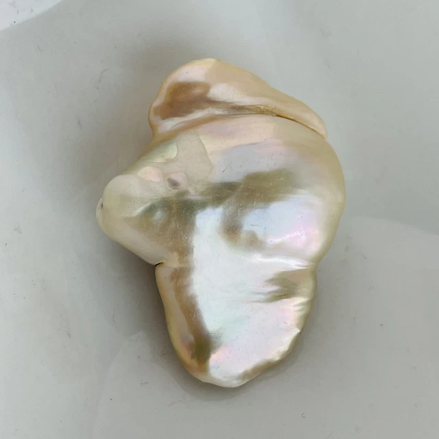 Perle Baroque Eau Douce Naturelle Rose 13x23mm - Monture Or Jaune, Neuf Sans Boîte