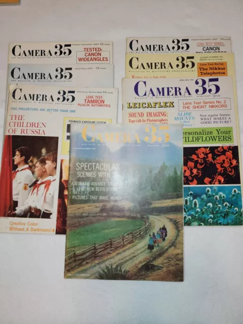 Vintage CAMERA 35 Magazine of Photography Lot Of 7 - RARE!