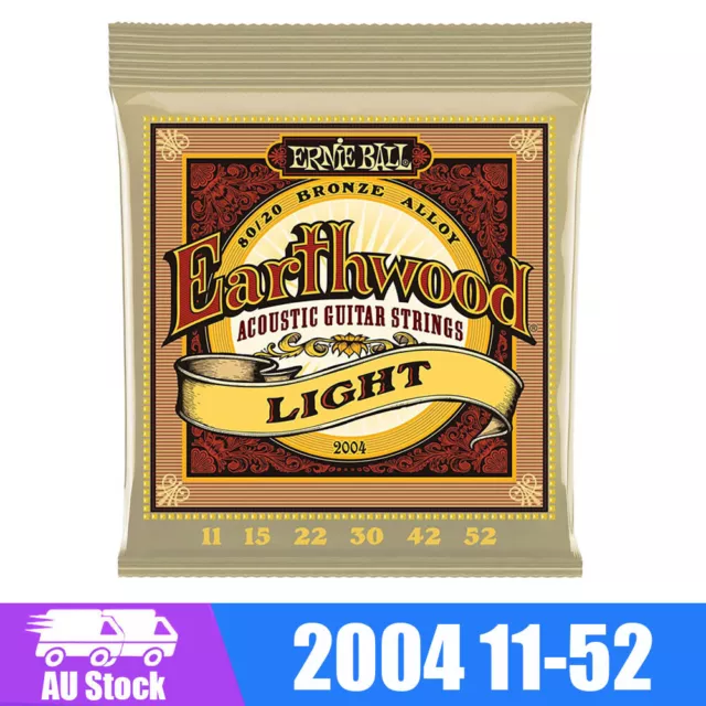 Ernie Ball Earthwood 2004 80/20 11-52 Light Acoustic Guitar Strings BRAND NEW