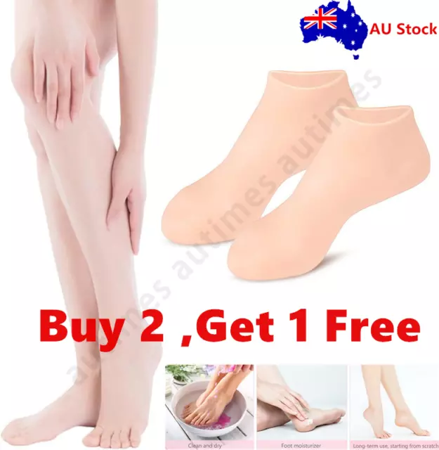 1 Pair Foot Care Socks Spa Silicone Moisturizing Gel Anti Cracking Anti Skid AU