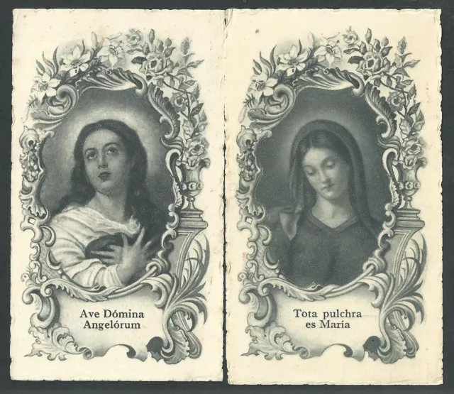 2 Estampas antiguas de la Virgen andachtsbild santino holy card santini