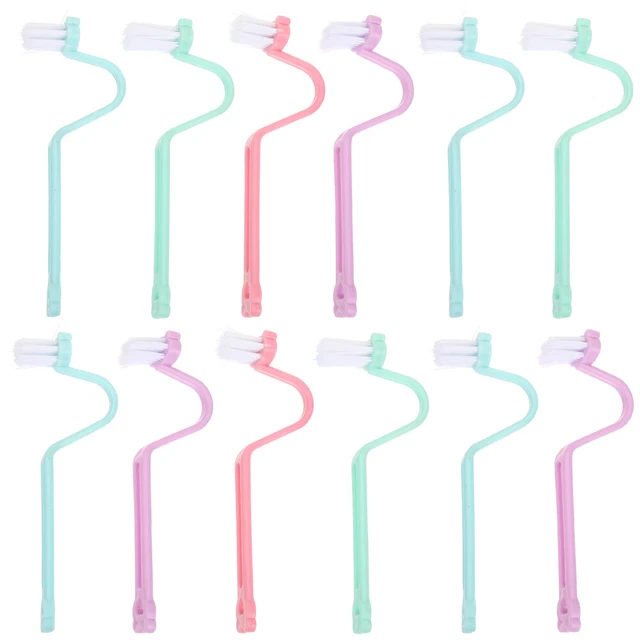 12 piezas cepillo de inodoro en forma de V cepillo de limpieza de juntas disponible