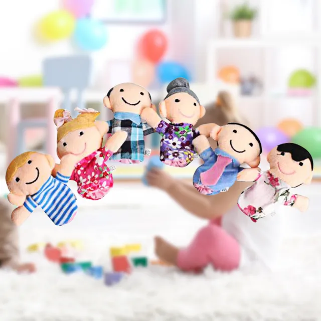 6pcs Finger Doll Cartoon Plush Cloth Party Props Cute Children Game Accessories