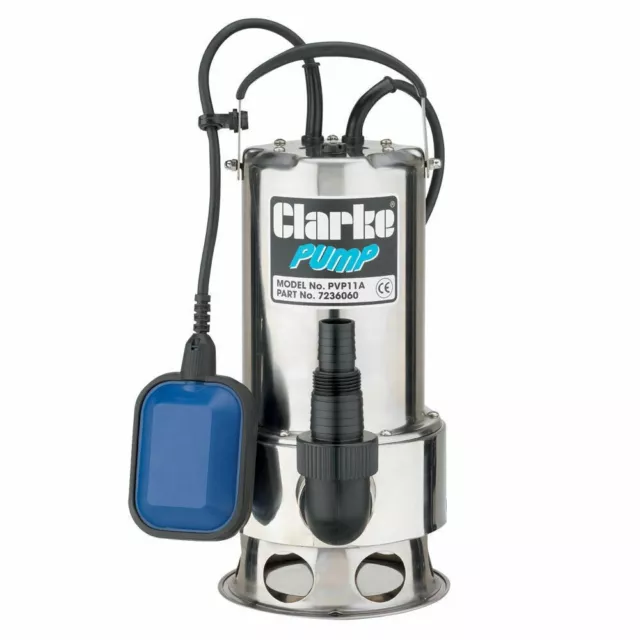 Clarke PVP11A Stainless Steel Dirty Water Submersible Pump Max flow 258 l/min