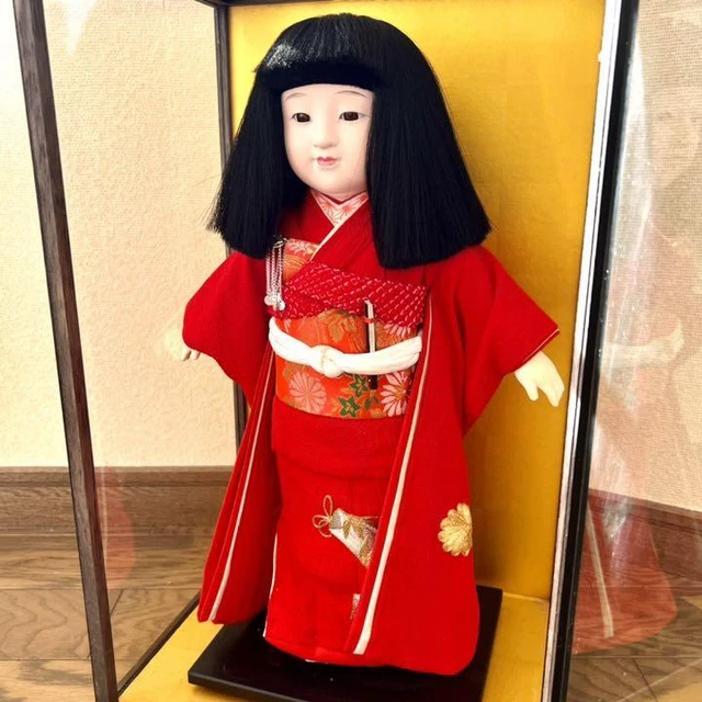 Doll in Kimono Traditional Japanese doll Ichimatsu doll Silk 17inch No case