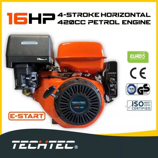 16HP Electric Start Stationary Petrol Engine OHV 4-Stroke Horizontal Shaft Motor