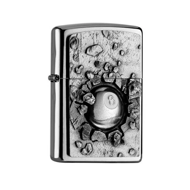 Zippo Claudio Mazzi Black Matte 8 Eight Ball Billiards Windproof