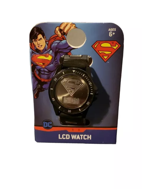 Superman Digital LCD Watch for Ages 6+, Black ☆ New, Free Shipping