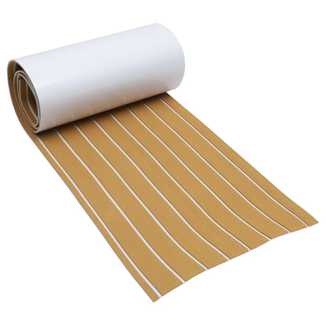 Tapis De Sol Bateau En Mousse EVA 240x45 Cm - Antidérapant, Imitation Teck, Pour Pont, Cockpit, RV (gris)