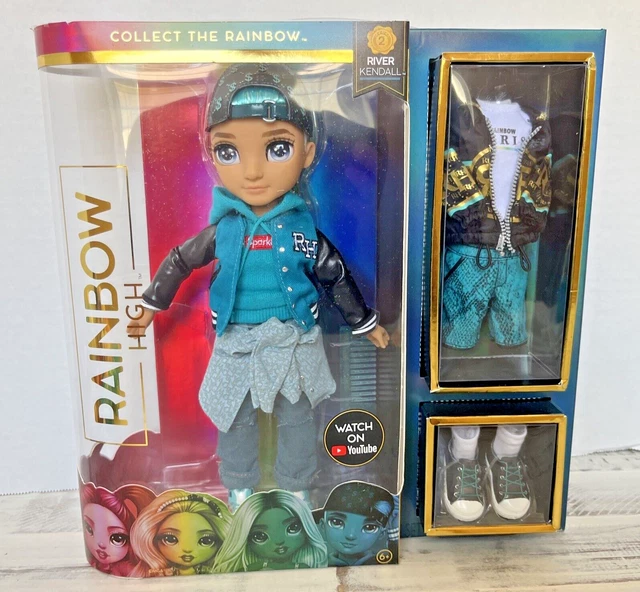 RAINBOW HIGH RIVER Kendall Teal Boy Fashion Doll 2 Outfits Series 2 New ...