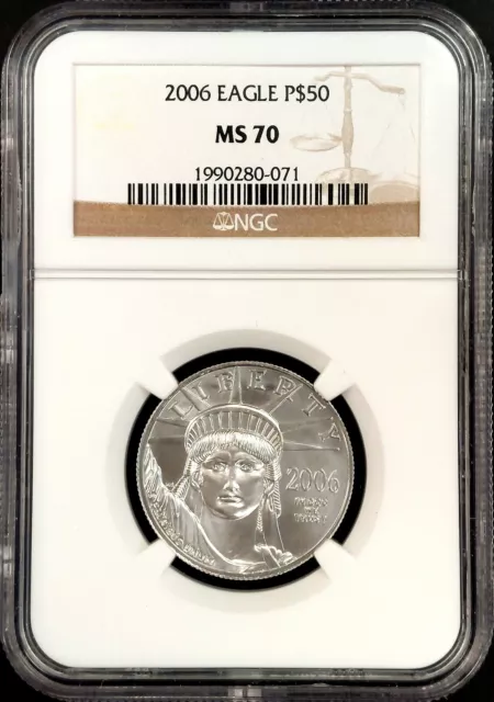 2006 1/2 Oz, $50 Platinum American Eagle certified MS 70 by NGC!