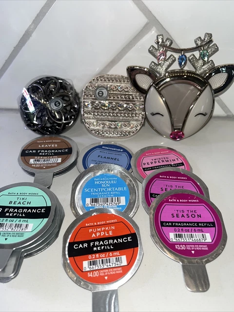 NEW 2 Bling Gem Jewels Sparkle Scentportable CAR Vent Clip & 12 Refills BBW