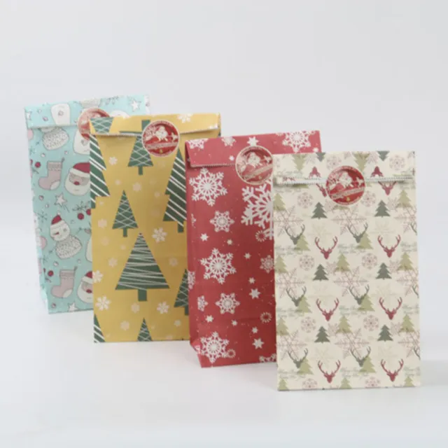 24 pz sacchetti regalo festivi in carta sacchetti di carta pavimento quadrato