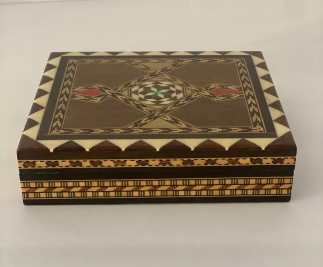 Small Mid 20th Century Moorish Spain Inlaid Marquetry Mosaic Box