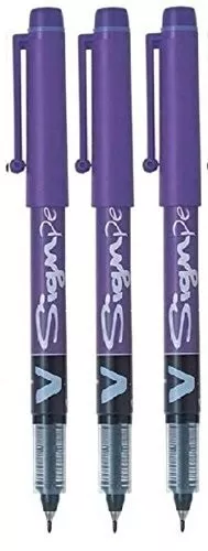 Lot de 3 feutres PILOT V-Sign Pen VIOLET