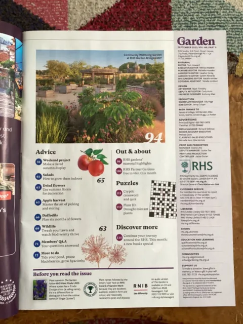 rhs das Gartenmagazin. September 2023.RHS Blumenshows. 3