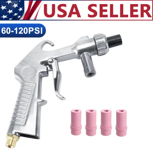 Sandblaster Air Kit Abrasive Sandblasting Gun Sand Blaster with 4 Ceramic Nozzle