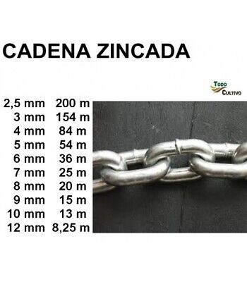 Cadena Zincada. 12 mm.