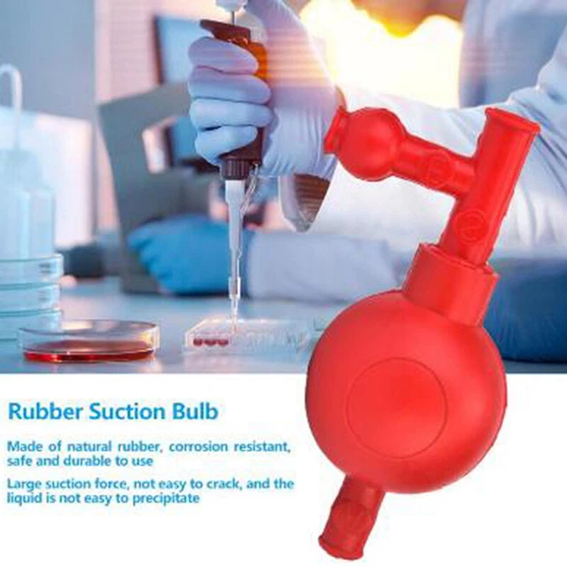 Lab Rubber Suction Bulb Safe Pressure Quantitative Pipette Filler with 3 Valv~DC