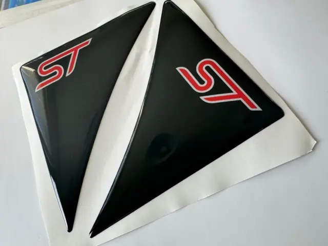 Ford fiesta ST mk7.5 gel dome wing stickers - with  red  ST
