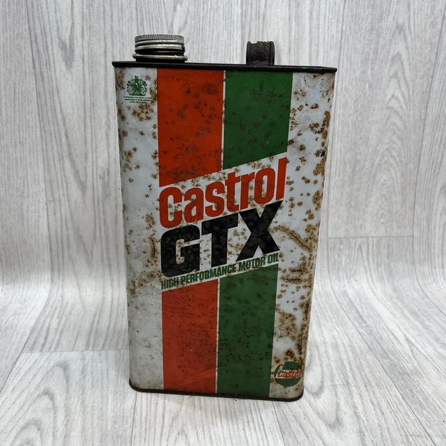 VINTAGE 5L CASTROL GTX Oil Tin Can Empty Collectors Piece! Perfect For ...