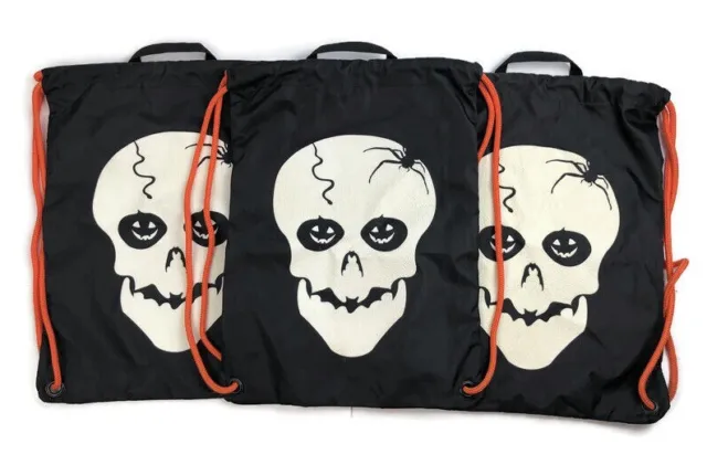 Lands End Trick or Treat Sling Bag Backpack Skelton Lot of 3 Glow Tote Halloween