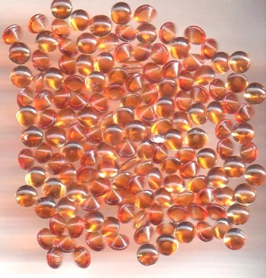 50 Strass Rond Pp25 - 3.2 Mm - Orange Table Ronde Perle Moulée