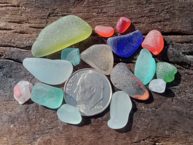 Genuine Blue,teal,red,multi Colors,green Surf Tumbled Sea Glass JQ